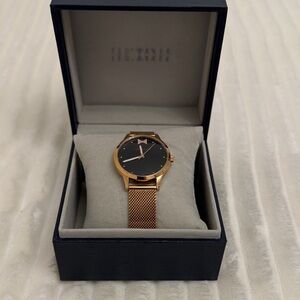 Ted Baker Rose Gold Mesh Women’s Watch with Black Dial